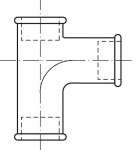 DUCTILE IRON FITTING WITH THREE WAYS, ONE HANGED LANE, FEMALE CONNECTIONS - 131N