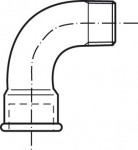 DUCTILE IRON FITTING CURVED AT 90°, MF CONNECTION  - 1A