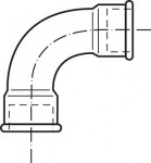 DUCTILE IRON FITTING, WITH A SHORT CURVE AT 90°, FF CONNECTION - 2A