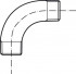 DUCTILE IRON FITTING, WITH A BIG CURVE AT 90°, MM CONNECTION - 2N