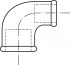 DUCTILE IRON FITTING AT 90° WITH SMALL RAY DIAMETER REDUCER AND FF CONNECTIONS - 90R