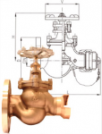 STRAIGHT TYPE BRONZE HOSE VALVE FLANGED ENDS BOLTED BONNET PN16