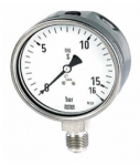 Pressure Gauge Bottom Connection Dry Stainless Steel Box (Fillable) - 1617